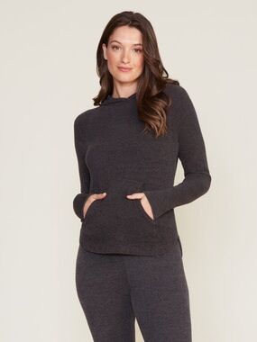 Like New! Barefoot Dreams Cozychic Ultra Lite Hoodie in Carbon, XS